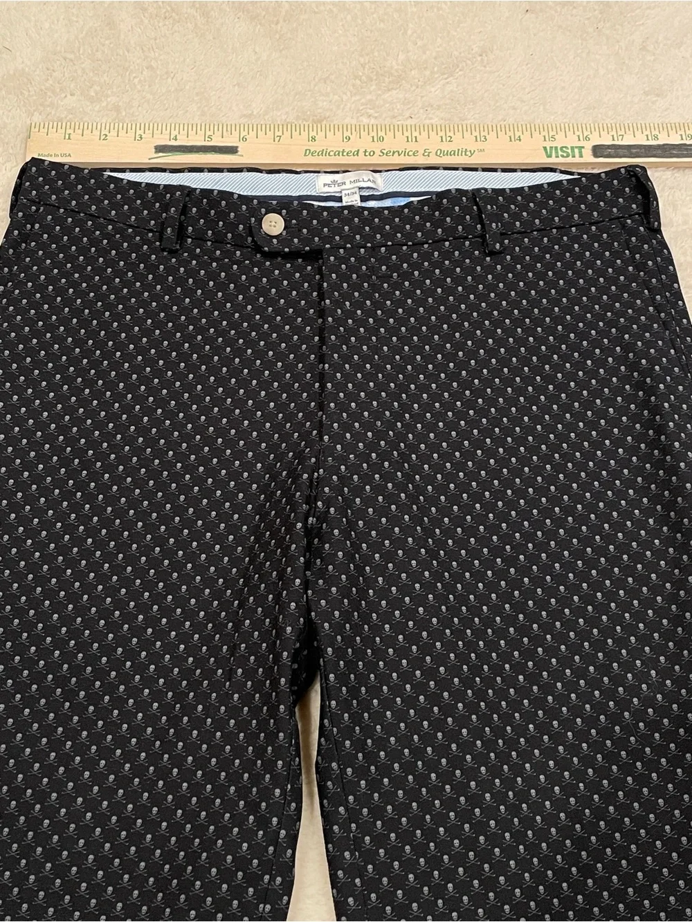 Peter Millar Golf Pants 34x34 Mens Crown Sport Carrboro Performance Skull Print
